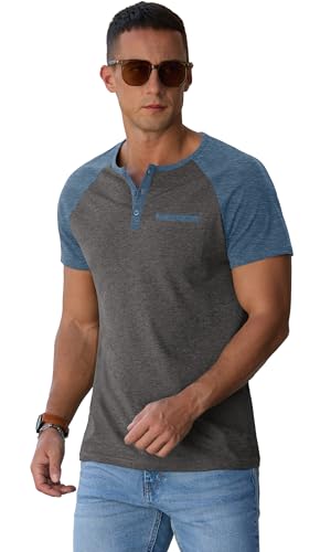 Image of Sailwind Men's Cotton Henley Short Sleeve Casual T-Shirts with Pocket