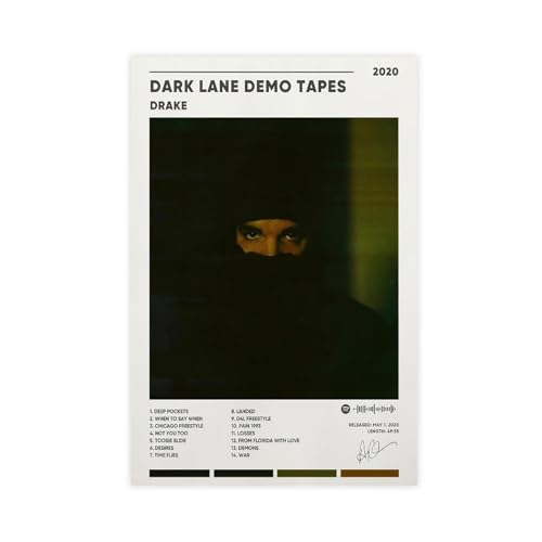 stortnate Drake Poster Dark Lane de démonstration de l'album - Affiches sur toile - Décoration murale cool - Affiches pour chambre - Esthétique sans cadre - 40 x 60 cm