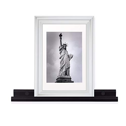 Wallniture Boston Picture Ledge Shelf and Floating Shelf, 22-Inch, Black