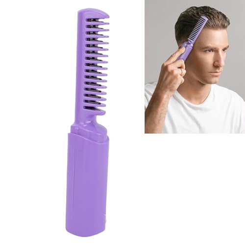 Plancha para el cabello inalámbrica ZJchao, peine alisador iónico con doble funcionalidad para alisar y rizar, herramienta de estilo portátil con carga USB y batería de 800 mAh miniatura 2
