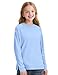 NUMYEAN Girls Long Sleeve Shirts SideSplit Crewneck T-Shirts for Girls Size 13-14 Years Blue