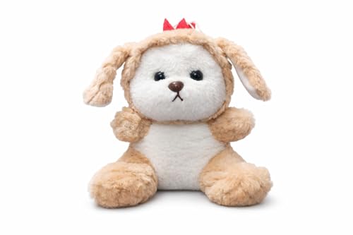Image of Cute Teddy Bear Soft Toy with Hoodie | Plush Stuffed Teddy for Baby Girls & Kids | Soft, Huggable & Cuddly Plushie | Birthday & Gift Toy | White & Light Brown, 20 cm