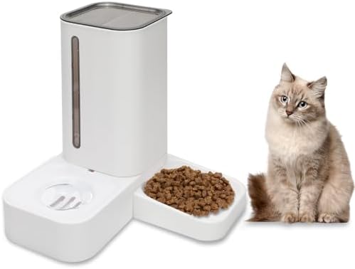Gravity Cat Feeder and Water Dispenser Set, 2-in-1 Automatic Cat Food Dispenser, Automatic Pet Feeder and Water Dispenser for Cats and Small Dogs Puppy Kitten