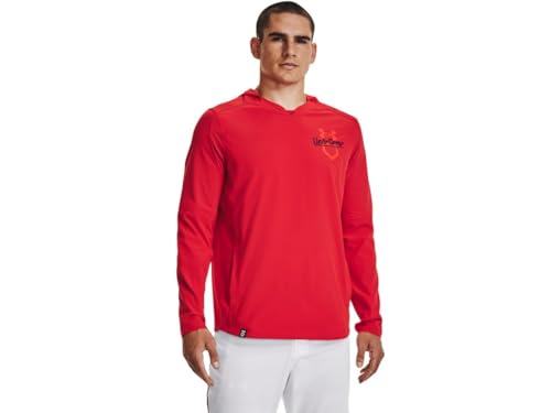 Chaqueta con capucha Under Armour para hombre, color rojo y negro, talla S
