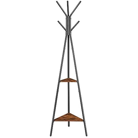 VASAGLE Coat Rack with 2 Shelves Cover