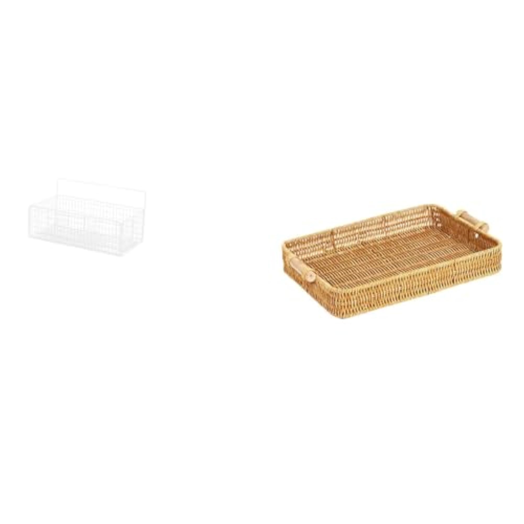 Floating Woven Wall Baskets for Home Organization