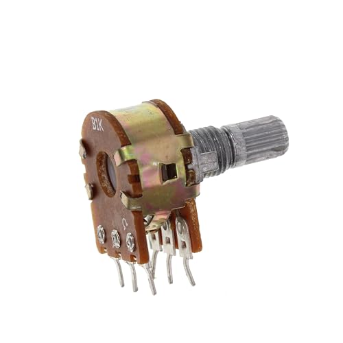 (Pacote de 10) WH148 Potenciômetro horizontal de 6 pinos com duas gangues B1K 1K Ohm Resistores vari