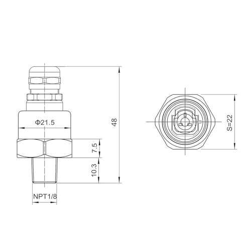 Capteur de pression 200 psi 1/8 NPT pour régulation de fluides