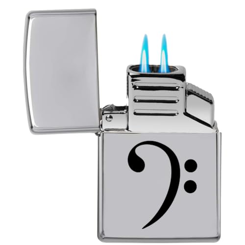 Encendedor de llama dual estilo bajo en cromo