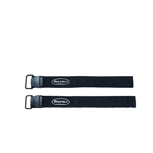 Therm-ic Velcro Strap Pair - Fijaciones de esquí Alpino para batería, Color Negro, Talla única Cover