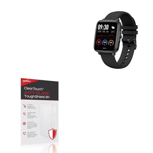 BoxWave Screen Protector Compatible With Timex Helix Smart 2.0 - ClearTouch Anti-Glare ToughShield 9H (2-Pack), Anti-Glare 9H Tough Flexible Film Screen Protector