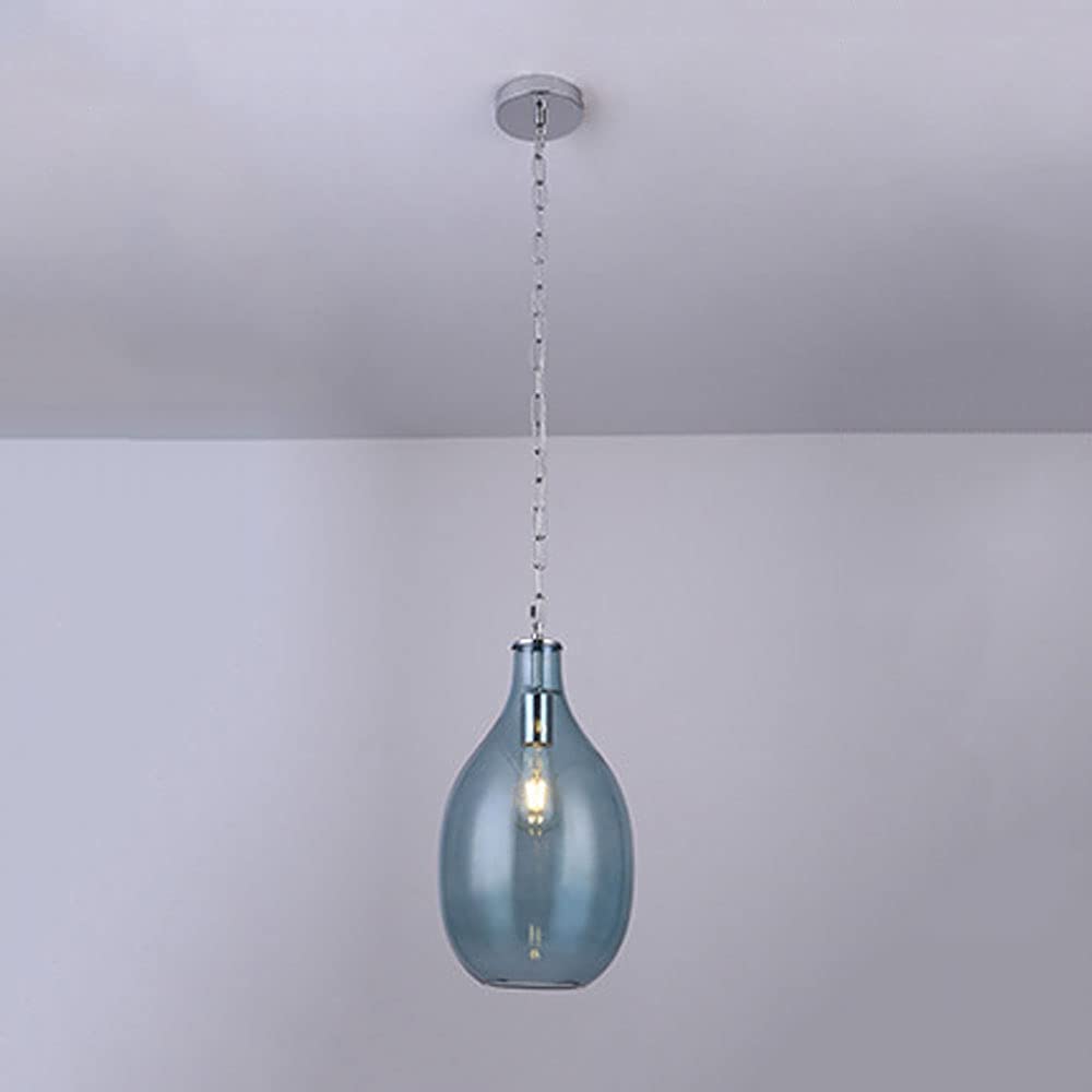 Luminaire industriel rétro métallique E27 suspension verre moderne - 8