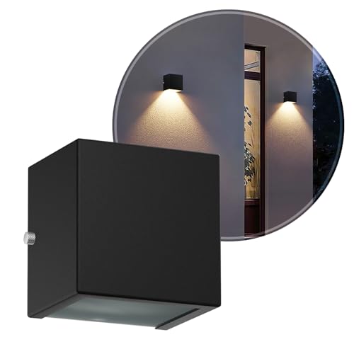 Arandela Cubo Quadrado Alumínio 1 Foco Externo G9 MF114 (Preto)