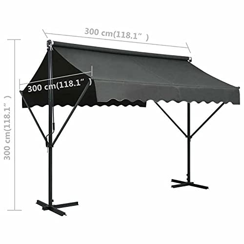 Free Standing Retractable Awning 10'X10' Patio Awning Outdoor Sun Shade Shelter For Patio Deck Yard With Uv Protection And Easy Crank Opening #TOP1