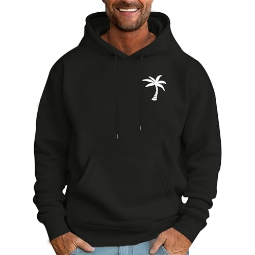 Sweat à capuche noir pour homme S avec motif palmier automne-hiver