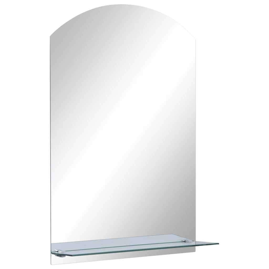 Vidaxl Wall Mirror With Shelf 40X60cm Tempered Glass Bathroom Makeup Vanity