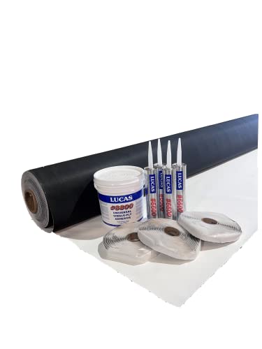 PVC RV Rubber Roof Kit 45 mil | 9'6'' Wide x 10'-40' Long RV...
