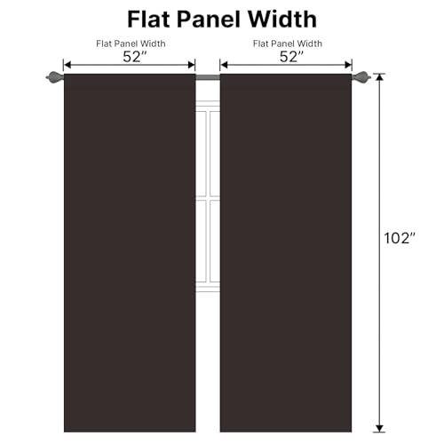Image of H.VERSAILTEX Blackout Curtains Thermal Insulated Window Treatment Panels Room Darkening Blackout Drapes for Living Room Back Tab /Rod Pocket Bedroom Draperies, 52 x 102 Inch, Chocolate Brown, 2 Panels