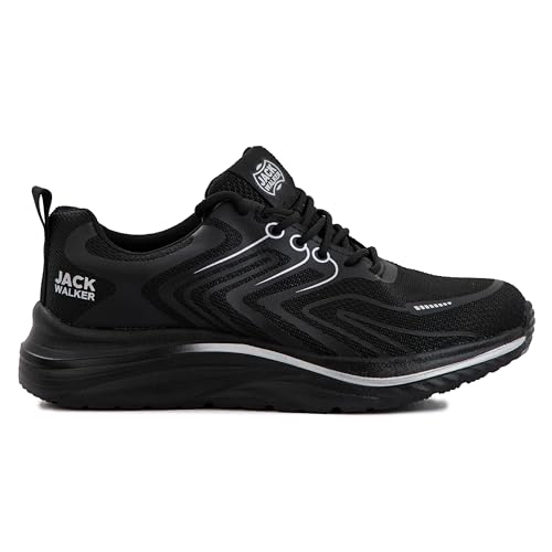 Jack Walker Men's Walking Trainers Lightweight and Breathable Non-Slip Rubber Soles Ideal for Trekking Protective Sports Footwear for Everyday Use JW032 Black (9 UK) - Image 3