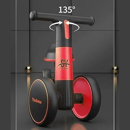 Image of Baby Balance Ride-On Bike Toddler Push Walker with Music, LED Lights, Non-Pedal 4-Wheel Baby Bike for 1-3 Year Old Boys & Girls Safe Sturdy Design, Indoor & Outdoor Use (KB-167 : Red)