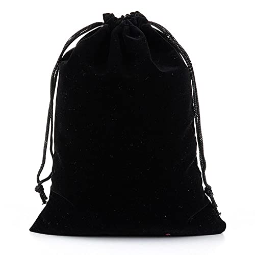 LUMoony 5 grands sacs en velours noir pour bijoux et bonbons avec cordon de serrage