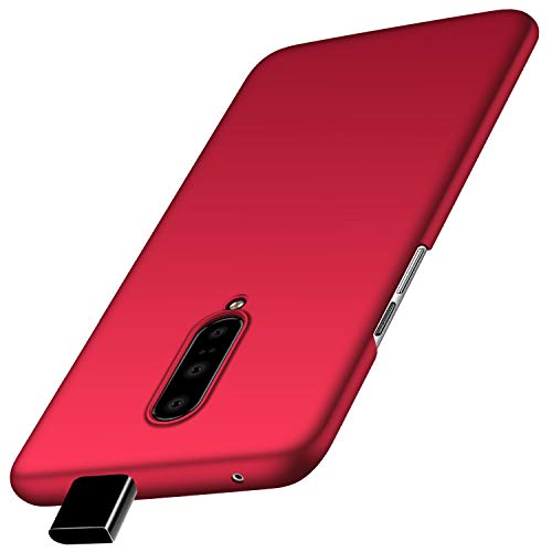anccer Funda OnePlus 7 Pro, Ultra Slim Anti-Rasguño y Resistente Huellas Dactilares Totalmente Protectora Caso de Duro Cover Case para OnePlus 7 Pro (Rojo Liso) Cover