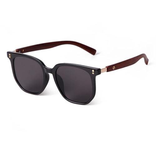 Lunettes de soleil imitation bois anti-éblouissement UV400 confort