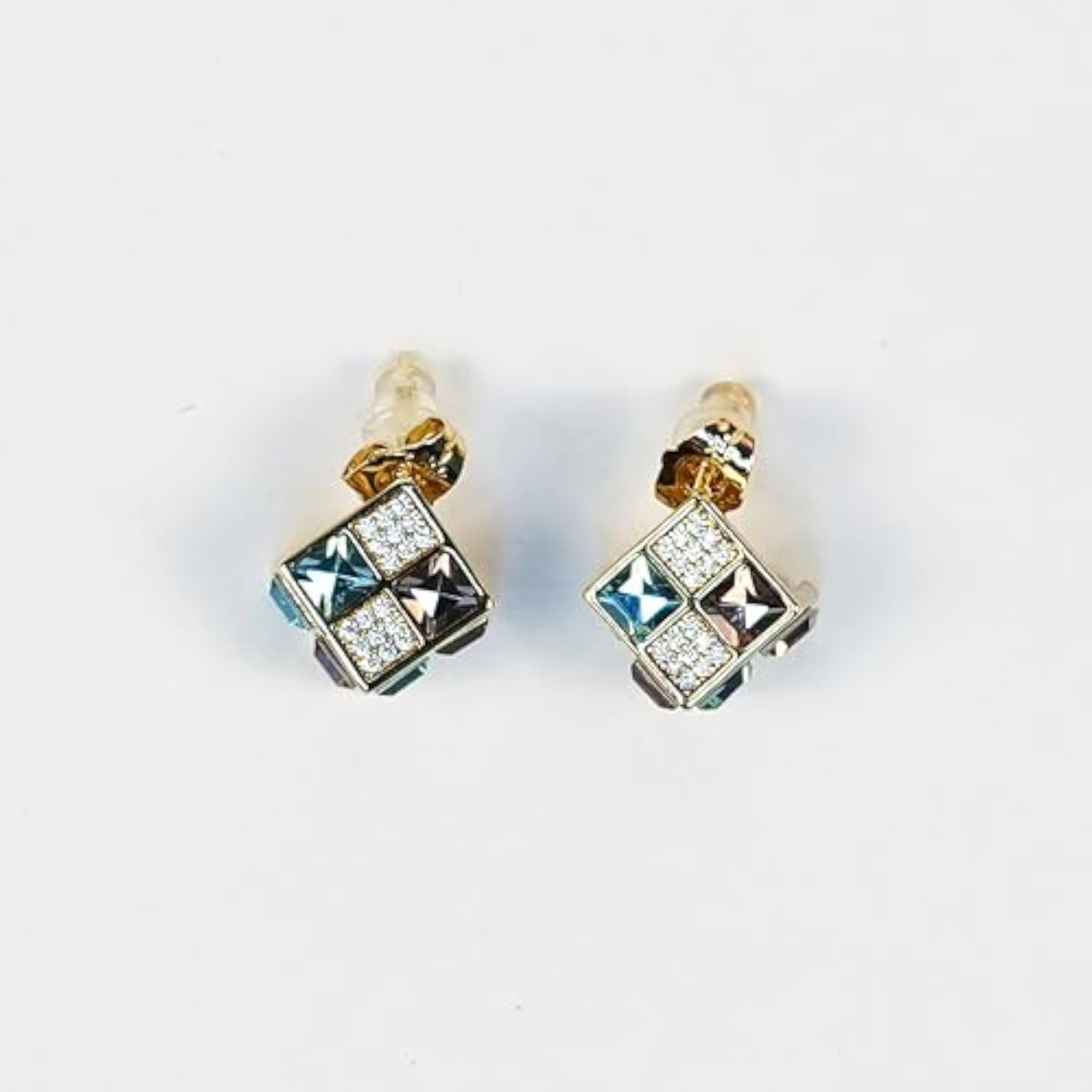 Women's Gold Plated Cubic Crystal Earrings, Stylish Set