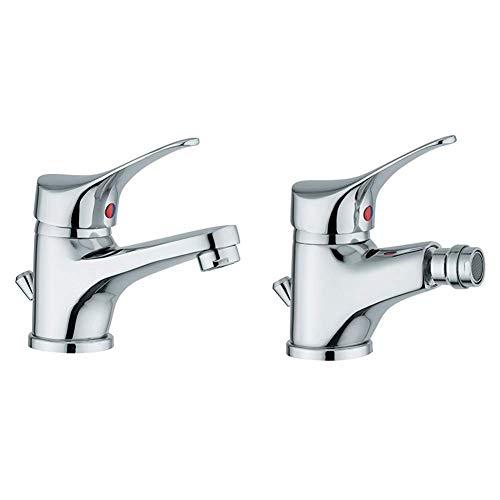 Ambrosiana SEI14000000 Rubinetto Miscelatore Lavabo, Cromo & SEI14010000 Rubinetto Miscelatore Bidet, Cromo
