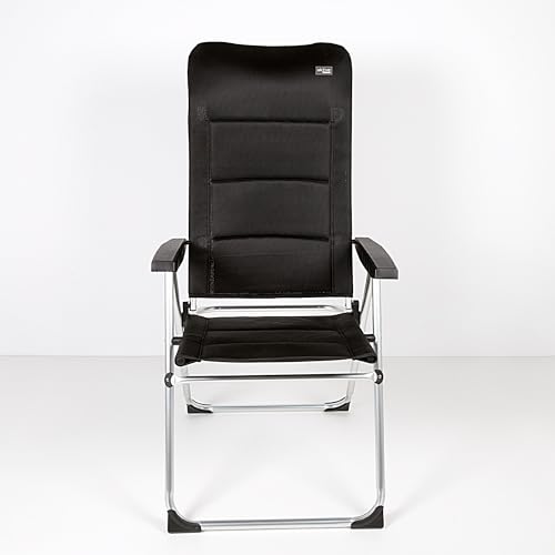 AKTIVE 62293 - Silla Plegable Negra, para terraza, balcón, Patio o jardín, Medidas 65 x 48 x 49/125 cm, Material Aluminio y 100% poliéster, antivuelco, Peso soportado máximo 110 kg