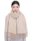 [RIIQIICHY] マフラーレディースストールショール結婚式レディース 無地 誕生日プレゼント クリスマスプレゼント ベージュ