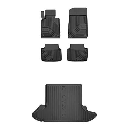 FROGUM EIN Satz Gummimatten Auto Fußmatten und Kofferraumwanne Kofferraummatte für BMW 3er E46 1998-2005 | Hohe Kante | Robust und langlebig