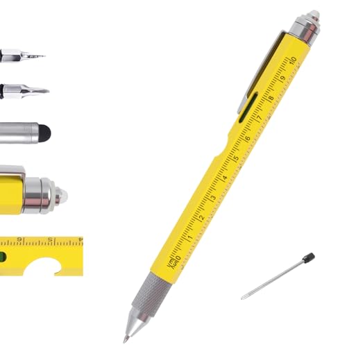 9 in 1 Multi Tool Pen for MenGifts for Dad Birthday Gifts Stocking Fillers and Secret Santa - Ballpoint Pen with Screwdrivers LED Light Bottle Opener and More