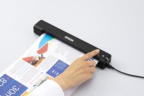 EPSON WorkForce ES-50 | Scanner de documents mobile - 600 DPI, alimentation USB, 10PPM, design compact, logiciel ScanSmart, alimentation automatique, noir