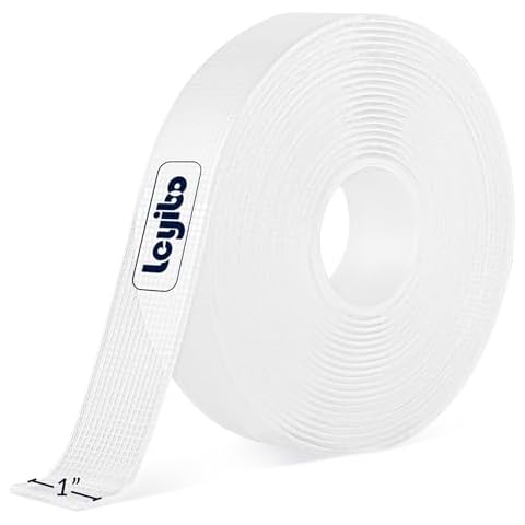 Leyibo Double Sided Tape Heavy Duty, 1 Inch x 10 Ft Removable Mounting Nano Adhesive Tape, Washable and Reusable Hanging Stripe Wall Tape Sticky Poster Picture Carpet Tape for Decoration Cover
