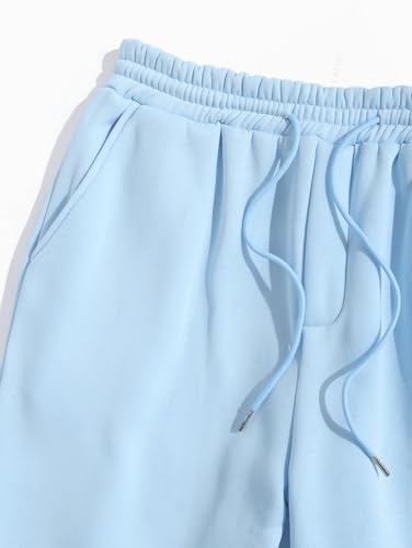 ZAFUL Men's Letter Print Sweatpants Fuzzy Drawstring Waist Joggers Pants Straight Leg Casual Trouser with Pocket2