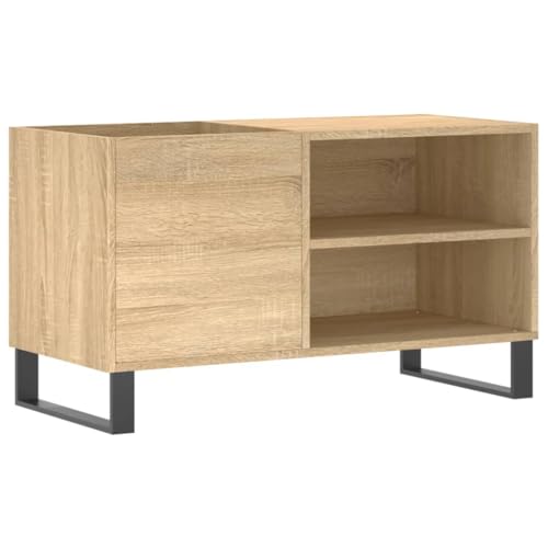 vidaXL Armoire à Disques, Support de Tourne-Disque, Armoire Latérale avec Rangement, Buffet de Salon, Moderne, Chêne Sonoma Bois d'Ingénierie