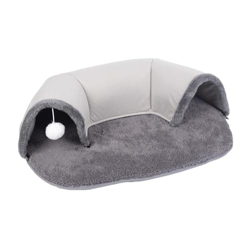 Yajuyi Túnel de gato Tapete de cama para gato Tubo de gato Antiderrapante Casa de gato quente com bo