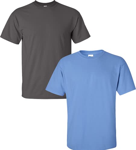 T-shirt en coton Gildan homme haut gris bleu taille XL lot de 2
