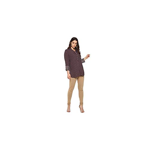 Image of BIBA Womens Coated Leggings (Camel Large)