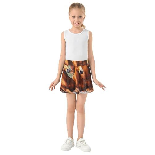 Athletic Shorts for Girls Skorts Tennis Skirts Toddler Gymnastics School Skirt Brown Horses 3t3