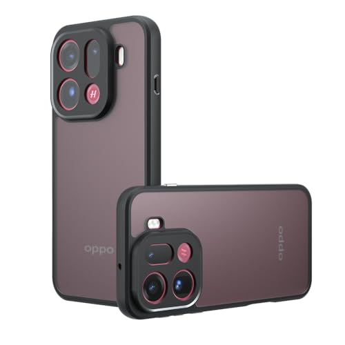 TQLGY Matte Case for Oppo Find X9 Pro 6.78-Inch Shockproof Military Grade Drop Protection Frosted Translucent Skin-Touch Hard Back Slim Phone Cover Black