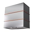 Akicon 30 inch Kitchen Range Hood with 600 CFM, Stainless Steel Vent Hood, Wall Mounted Stove Hoods, 3 Speed Fan with LED Light, Powerful Vent Motor, Brushed Stainless with Copper