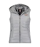 Geographical Norway VATIKA HOOD EO GIRL 233 (WW2008E/GNO-Light Grey) Hellgraue Weste für Mädchen, warm, mit Kapuze, Reißverschluss, bequem 164