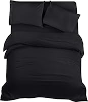Utopia Bedding 4 Piece King Bedding Set - Pack of 6 - Duvet Cover, Fitted Sheet with Pillow cases - Soft Brushed Microfiber Polyester (Black)