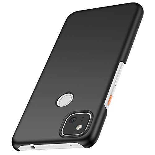 anccer Funda Google Pixel 4A, Ultra Slim Anti-Rasguño y Resistente Huellas Dactilares Totalmente Protectora Caso de Duro Cover Case para Google Pixel 4A(No Compatible con 4A 5G) - Negro Liso