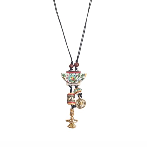 Image of AAKRITI ART CREATIONS Handcrafted Tribal & Boho Ethnic Necklace Collection | Floral, Mandala, Tassel & Dhokra Pendant Designs | Artisan Brass, Wood & Statement Jewelry for Women
