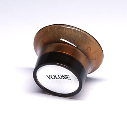 Harpfeas 2 Volume And 2 Tone Speed Control Knobs Set For Gibson Les Paul Electric Guitar Replacement (Amber) #TOP2