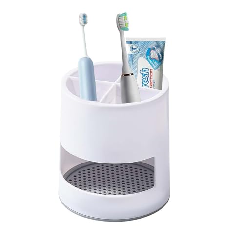 Portaspazzolino,Porta Spazzolini Bagno Ventilato Anti Muffa Portaspazzolino Rimovibile in Plastica Una Facile Conservazione del Bagno Portaspazzolino per Dentifricio Porta Spazzolino Elettrico