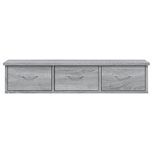 Miniatura 5 de Vidaxl Armario De Pared Flotante Colgante Almacenaje Salón Sala De Estar Hogar Muebles Decoración Madera Contrachapada Gris Sonoma 88x26x18,5 Cm
